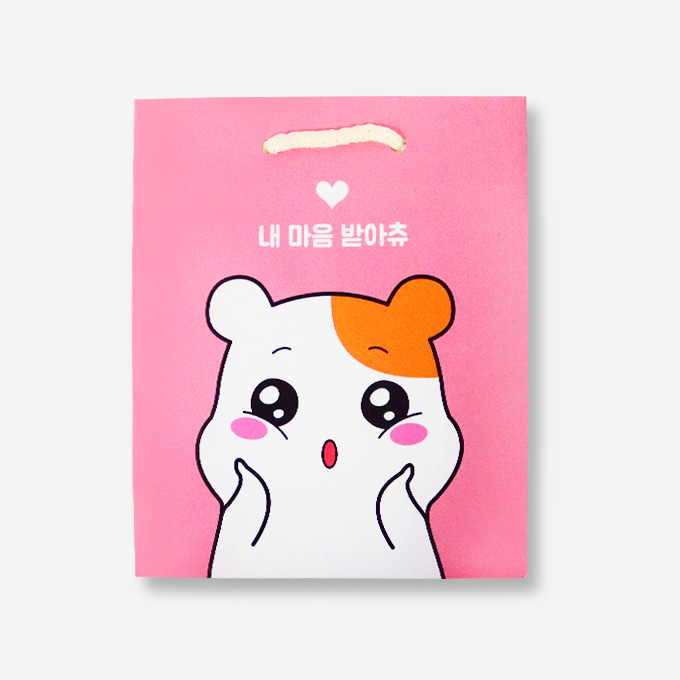 에비츄 종이 쇼핑백 (소)_핑크